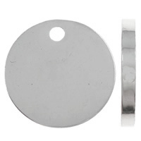 Etiqueta de aleación de zinc encanto, Redondo aplanado, chapado en color plata brillante, libre de níquel, plomo & cadmio, Vendido por UD