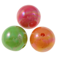 Beschichtung von Acryl-Perlen, Acryl, rund, AB Farben plattiert, keine, Bohrung:ca. 2mm, verkauft von Tasche