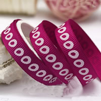 Гросгрейнская лента, гросгрейнская лента, принт, односторонний, пурпурный, 9mm, длина:100 Двор, продается PC