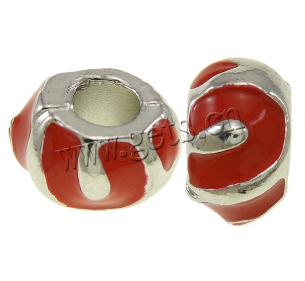 Enamel Zinc Alloy European Beads, Drum, plated, Customized & without troll, more colors for choice, nickel, lead & cadmium free, 11x12x7.5mm, Hole:Approx 5mm, Sold By PC