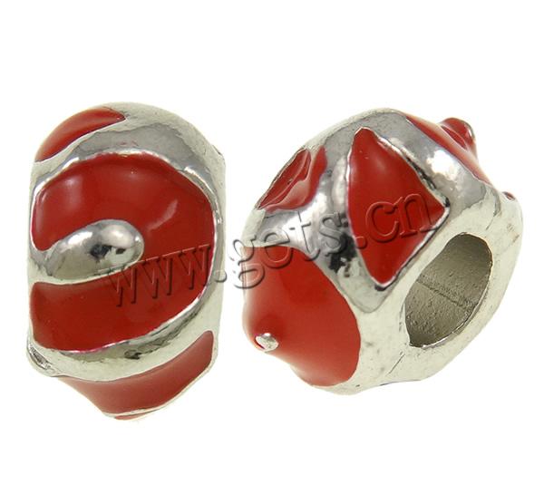 Enamel Zinc Alloy European Beads, Drum, plated, Customized & without troll, more colors for choice, nickel, lead & cadmium free, 11x12x7.5mm, Hole:Approx 5mm, Sold By PC