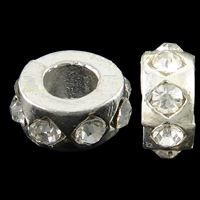 Rhinestone Zinc Alloy European Beads, Rondelle, plated, Customized & without troll nickel, lead & cadmium free Approx 5.5mm 