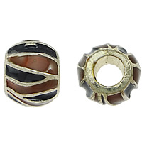 Enamel Zinc Alloy European Beads, Drum, plated, without troll cadmium free Approx 5mm 