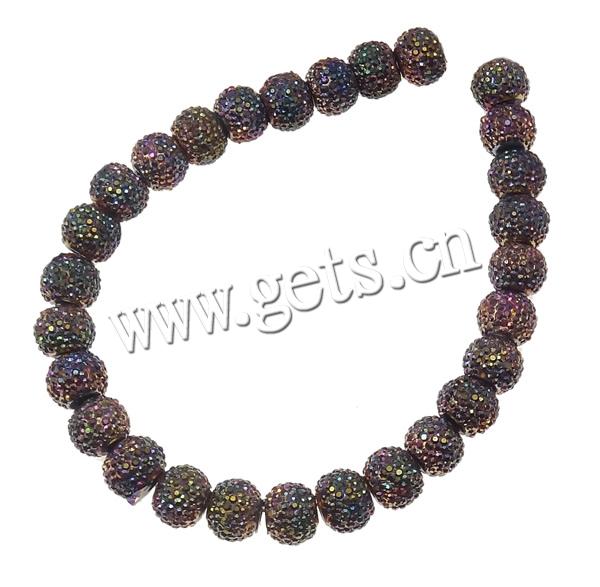 Resin Rhinestone Beads, Drum, AB color plated, different size for choice, more colors for choice, Sold By PC