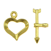 Brass Toggle Clasp, Heart, plated, single-strand Approx 1mm 