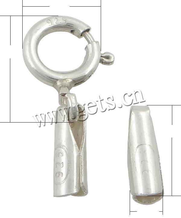 Sterling Silber Frülings-Ring-Verschluss, 925 Sterling Silber, platiniert, mit Endhülsen Kappen & verschiedene Größen vorhanden, verkauft von setzen