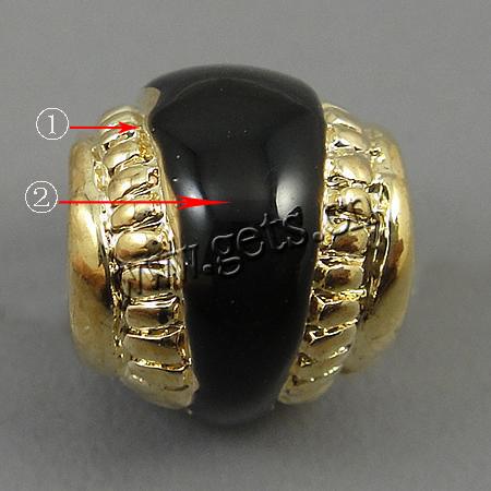Enamel Zinc Alloy European Beads, Drum, plated, large hole, more colors for choice, 9x10mm, Hole:Approx 5mm, Sold By PC