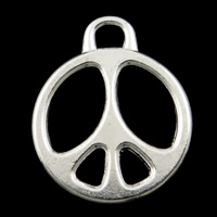 Zinc Alloy Peace Pendants, Peace Logo, plated Approx 2mm, Approx 