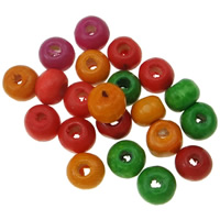 Perles en bois teints, Rond, plus de couleurs à choisir, 5mm Vendu par sac