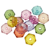 Perles acryliques transparentes, Acrylique, rondelle, facettes & translucide, plus de couleurs à choisir, 6mm, Environ Vendu par sac