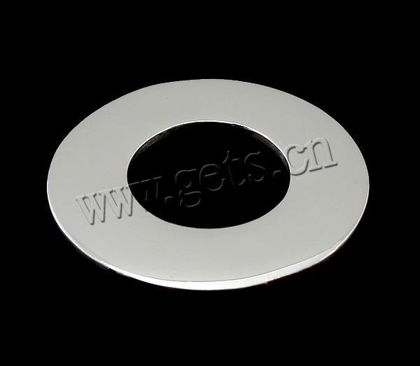 Etiqueta de plata de rey, plata de ley 925, Donut, chapado, Modificado para requisitos particulares, más colores para la opción, 26x26x1.5mm, agujero:aproximado 13mm, Vendido por UD
