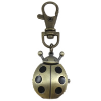 Keychain Watch, Zinc Alloy, Ladybug, antique bronze color plated, brushed & enamel, nickel, lead & cadmium free Approx Approx 3 Inch 