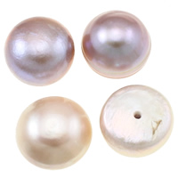 Perlas Freshwater Perforadas, Perlas cultivadas de agua dulce, Botón, natural, perforado medio, Púrpura, Grado AA, 12-13mm, agujero:aproximado 0.8mm, 10parespareja/Grupo, Vendido por Grupo