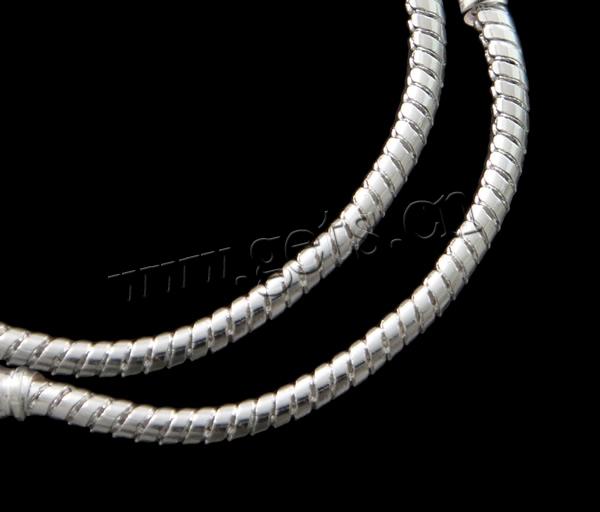 Brass European Bracelet Chain, silver color plated, different size for choice & Customized & snake chain, nickel, lead & cadmium free, 4mm, Sold By Strand