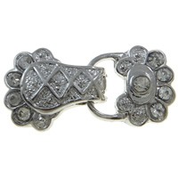 Zinc Alloy Magnetic Clasp, Flower, plated, Customized & with rhinestone nickel, lead & cadmium free Approx 1mm 