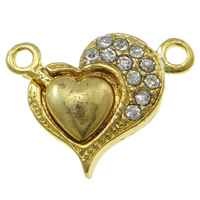 Zinc Alloy Magnetic Clasp, Heart, plated, Customized & with rhinestone & single-strand nickel, lead & cadmium free Approx 2mm 
