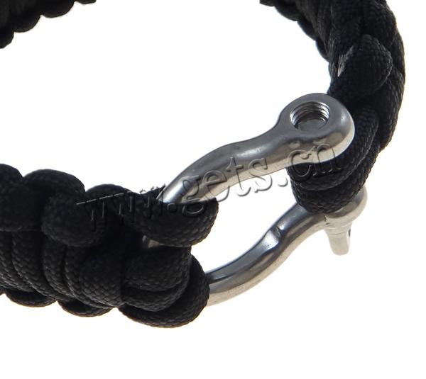 Survival Bracelets, 330 Paracord, zinc alloy Screw Pin Shackle, plated, more colors for choice, 28x10mm, Length:Approx 9 Inch, Sold By Strand