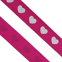 Grosgrain Ribbon, printing, with heart pattern & single-sided 9mm Approx 100 Yard 