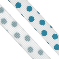 Ripsband, Kunstdruck, mit Muster von runden Punkten & einzelseitig, keine, 9mm, Länge:ca. 100 yard, verkauft von PC