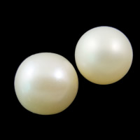 Half Drilled Cultured Freshwater Pearl Beads, natural, mixed & half-drilled, Grade AAA, 6-6.5mm Approx 0.8mm 