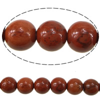 Rote Jaspis Perle, Roter Jaspis, rund, verschiedene Größen vorhanden, Länge:15 ZollInch, verkauft von Strang