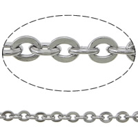 Stainless Steel Oval Chain, original color, 2.5mm , Approx 