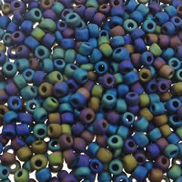 Round Japanese Glass Seed Beads, plated, frosted Approx 1mm, Approx 