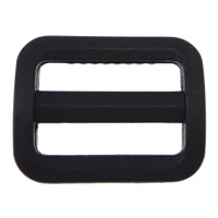 Plastic Buckle, Rectangle, black Approx 
