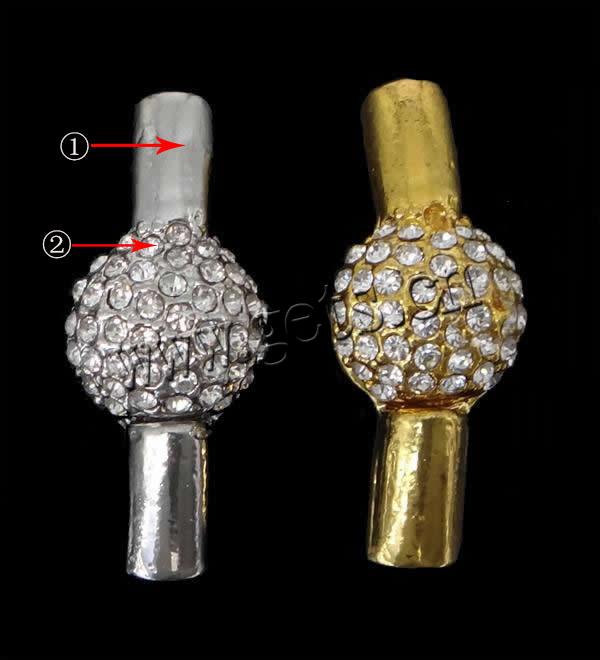 Cierre Magnético de Aleación de Zinc, Linterna China, chapado, Modificado para requisitos particulares & con diamantes de imitación, más colores para la opción, 31.8x13.5x10.5mm, agujero:aproximado 4x4mm, Vendido por UD