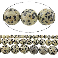 Dalmatinische Perlen, Dalmatiner, rund, verschiedene Größen vorhanden & facettierte, Länge:ca. 15 ZollInch, verkauft von Strang