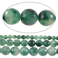 Gefärbter Marmor Perlen, rund, verschiedene Größen vorhanden & facettierte, grün, Länge:ca. 15 ZollInch, verkauft von Strang