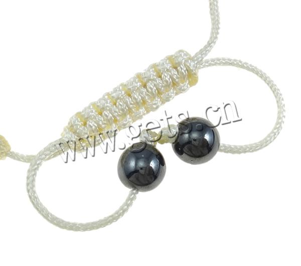 Zinc Alloy Woven Ball Bracelets, with Wax Cord & Hematite, Wing Shape, plated, with rhinestone, more colors for choice, nickel, lead & cadmium free, Length:Approx 7.5 Inch, Sold By Strand