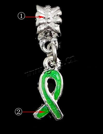Awareness Ribbon Pendant, Zinc Alloy, plated, enamel, more colors for choice, 28x7x2mm, Hole:Approx 5mm, Sold By PC