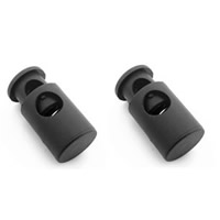 Spring Stopper Buckle, Plastic, Column, black Approx 6mm 