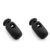 Feder Stopper Schnalle, Kunststoff, oval, schwarz, 9x19mm, Bohrung:ca. 4mm, verkauft von PC
