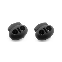 Spring Stopper Buckle, Plastic, double-hole, black Approx 4mm 