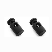 Spring Stopper Buckle, Plastic, Column, black Approx 4mm 