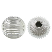 gewellte Perlen aus Zinklegierung, rund, plattiert, keine, 22x21mm, Bohrung:ca. 3.6mm, verkauft von PC