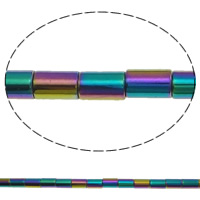 Perles hématite non-magnétique, hématite non magnétique, tube, Placage coloré, Personnalisé, plus de couleurs à choisir Environ 0.5-1mm Environ 15.7 pouce, Vendu par brin