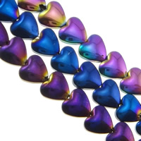 Non Magnetic Hematite Beads, Heart, colorful plated & Customized Approx 0.5-1mm Approx 15.7 Inch 