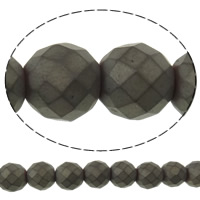 Non Magnetic Hematite Beads, Round & Customized & faceted, grey Approx 1.5mm Approx 15.7 Inch 