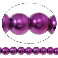 Non Magnetic Hematite Beads, Round, plated & Customized, fuchsia Approx 1.5mm Approx 15.7 Inch 