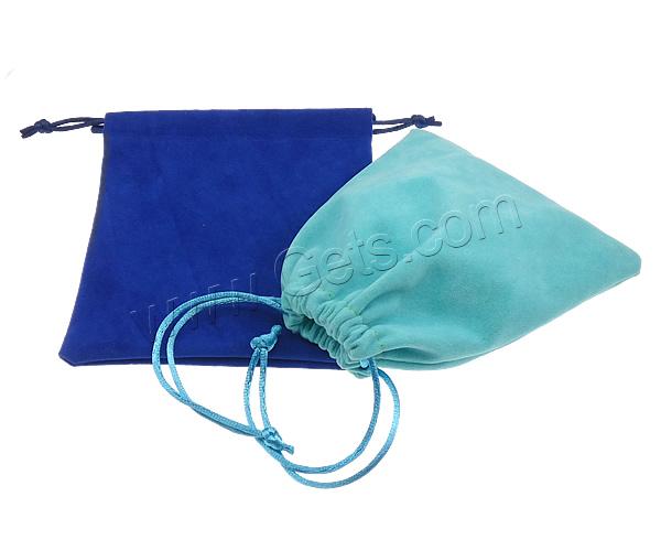 Velveteen Drawstring Pouches, with Nylon Cord, Rectangle, imitation deerskin & Customized & more sizes for choice, more colors for choice, Sold By PC