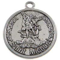 Zinc Alloy Commemorative Coin Pendant, Flat Round, plated, carved & Christian Jewelry Approx 3mm, Approx 