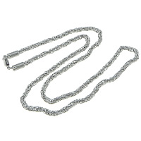 Collar de cadena de acero inoxidable, cadena bizantino, color original, 3.5mm, longitud:aproximado 18 Inch, Vendido por Sarta