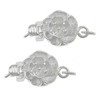 Sterling Silver Box Clasp, 925 Sterling Silver, Flower, layered & single-strand 