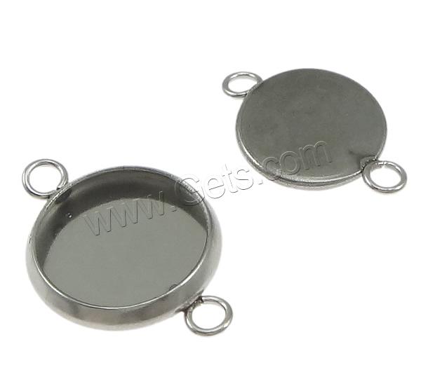 Stainless Steel Connector Setting, Flat Round, different size for choice & 1/1 loop, original color, Hole:Approx 1.5mm, Sold By PC