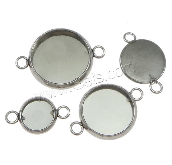 Stainless Steel Connector Setting, Flat Round, different size for choice & 1/1 loop, original color, Hole:Approx 1.5mm, Sold By PC