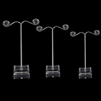 Eisen Ohrringständer, mit Kunststoff, 59x100mm,62x118mm,57x131mm, 3PCs/setzen, verkauft von setzen