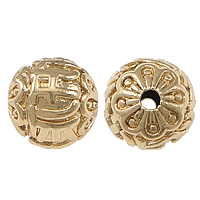 Bijoux Perles bouddhistes, laiton, Rond, Placage de couleur d'or, mantra, 10mm Environ 2mm, Vendu par PC